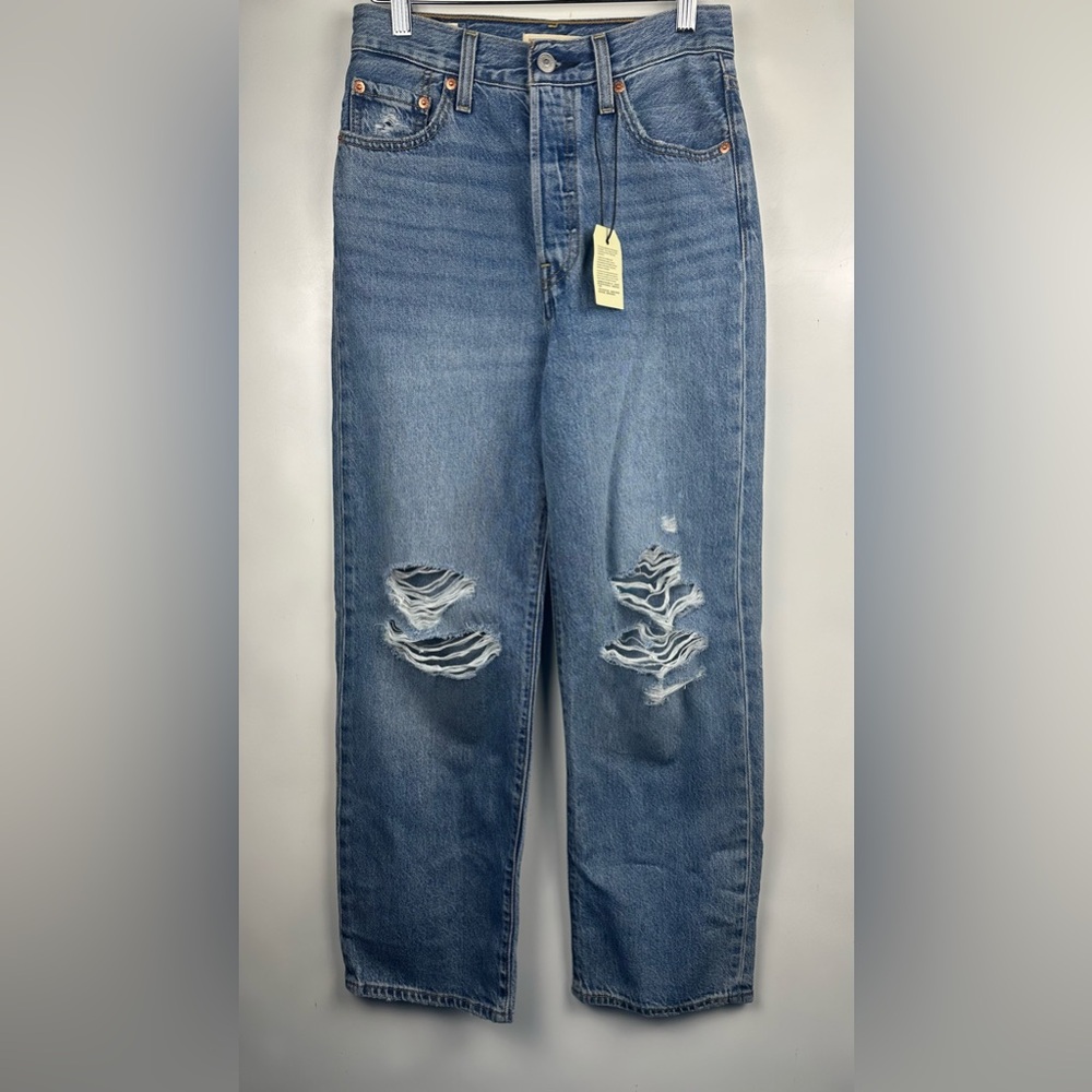 LEVI’S 24x27 Ribcage Straight High Rise Button Fly Light Wash Ankle Jeans NWT